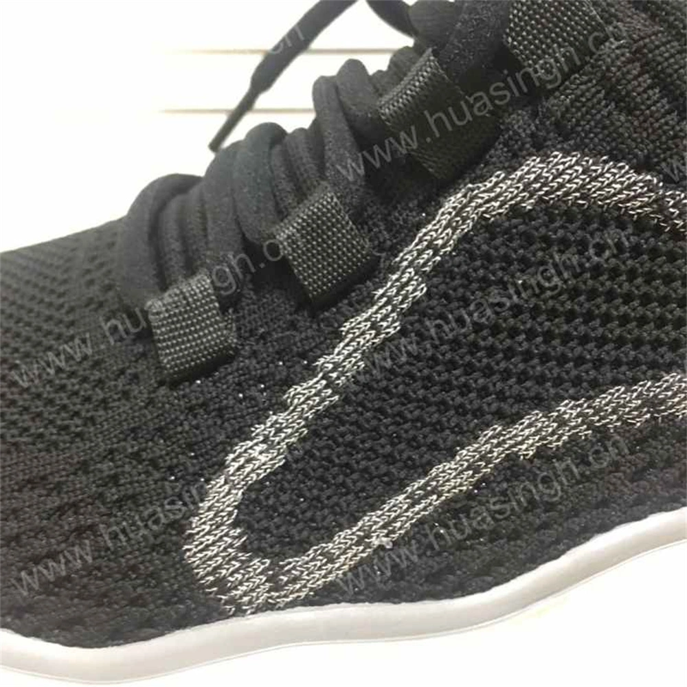 Lxg, Breathable Knitted-Upper Lace-up Fashion Black Sport Shoe for Sale HSS438