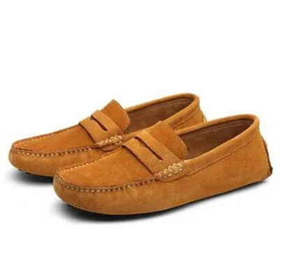 Wholesale Soft Sole Loafer Men Moccasins Casual Cow Suede Penny Loafer Shoes