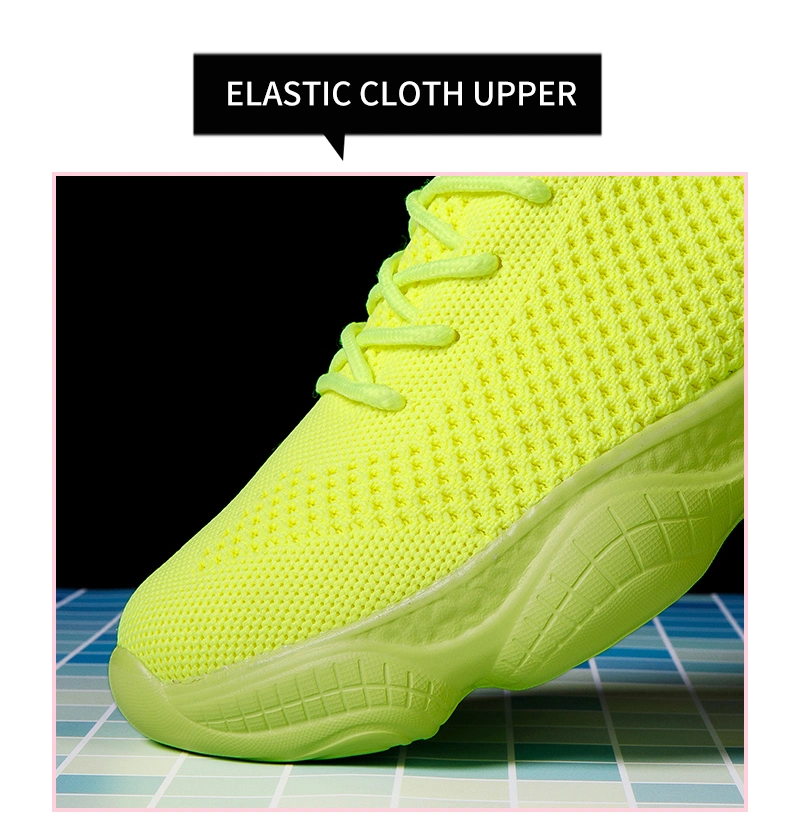 Hot Selling Colorful Fly Woven Knit Sports Walking Style Shoes Running Shoes