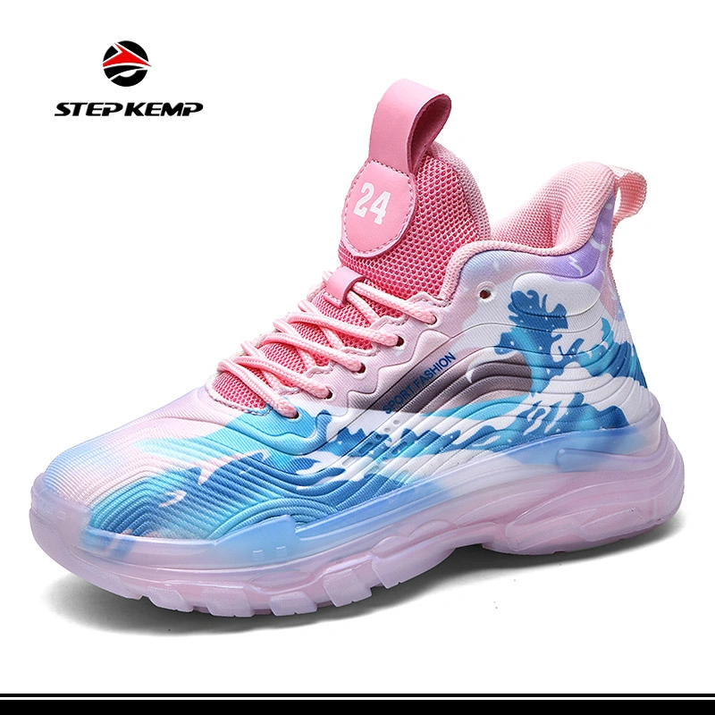 Hot Sale Children Rubber Sole Non-Slip Running Basketball Sports Shoes Ex-24b6035