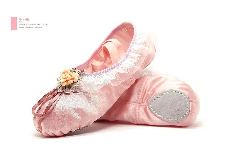 Girls Fashion Split Sole Pink Slippers Skin Nose Ballet Flats