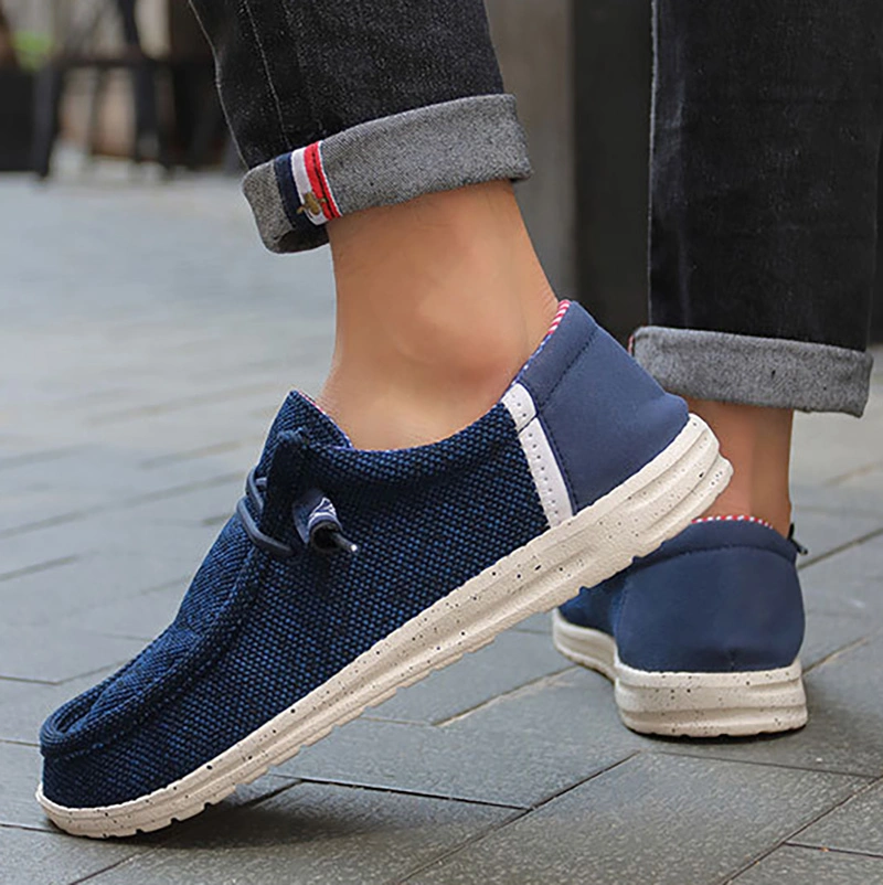 Mens Canvas Shoes Slip on Deck Shoes Boat Shoes Non Slip Casual Loafer Flat Outdoor Sneakers