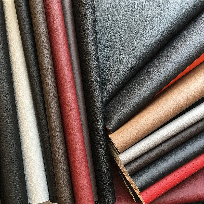 Polyester Faux PU Artificial Synthetic Leather Fabric Weaving Fabric Material for Upholstery