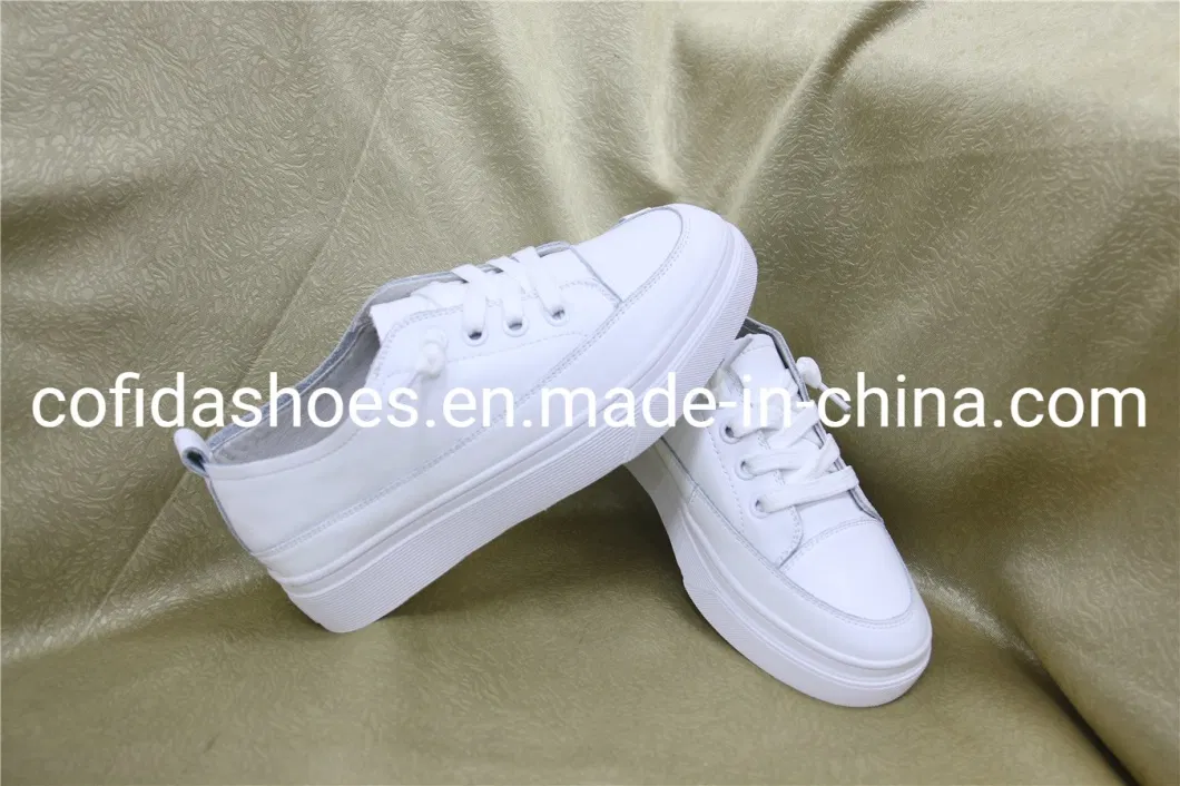 Special Offer White Leather Sneakers Discount Walking Travel Lady Shoe