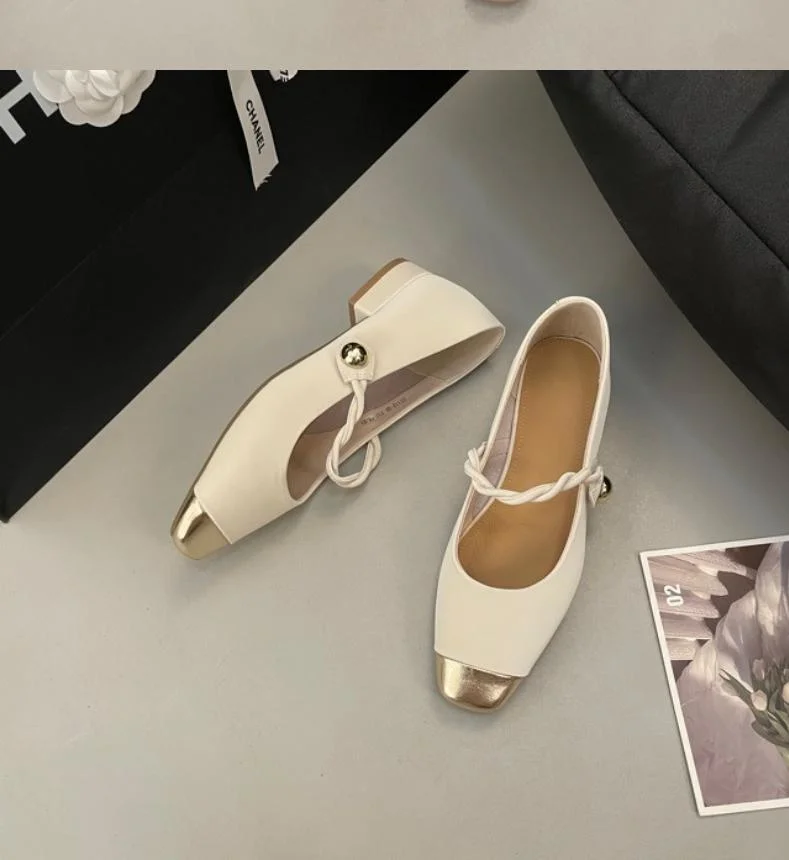 Wholesale Replicas Original Designer Leather Leisure-Comfort-Shoes Fashion Lady Flat Heel Shoe Factory