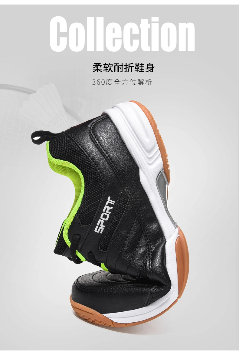 High Quality Fashion Sport Shoes Non-Slip Breathable Comfortable Mesh PU Soft Sole Unisex Badminton Shoe Series Tennis Shoes