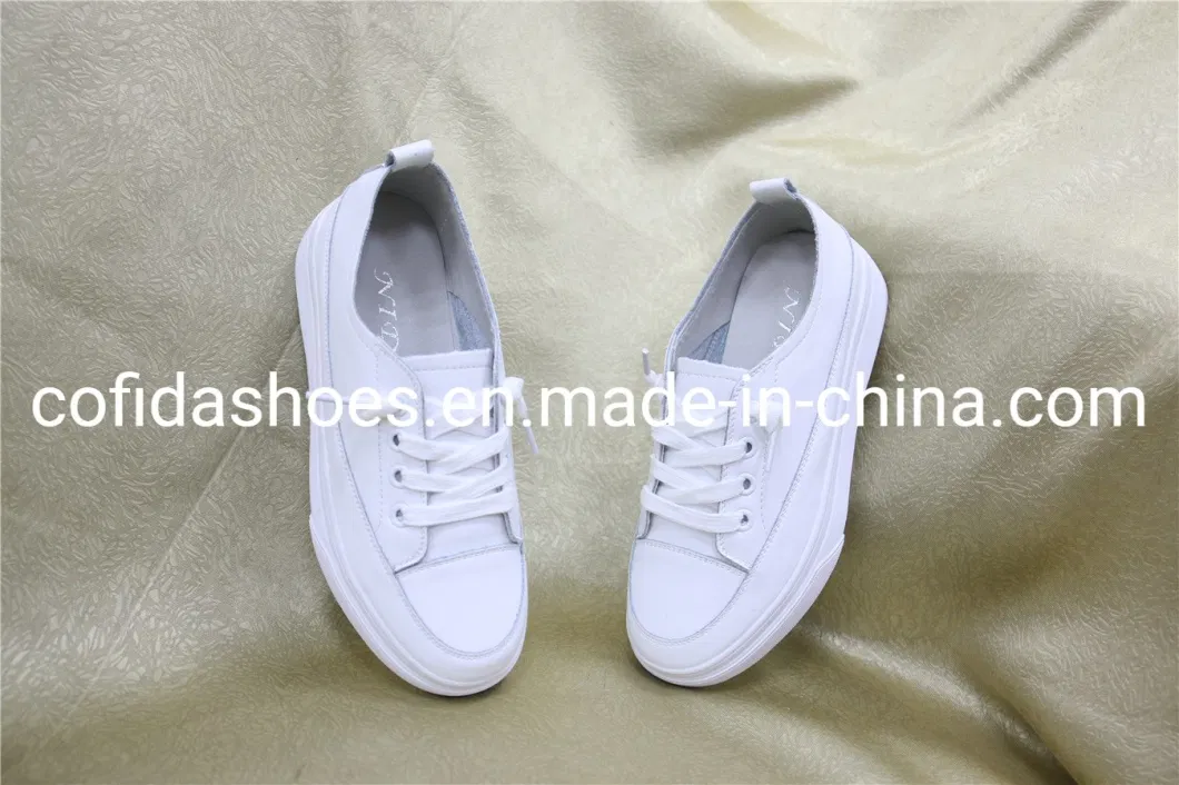 Special Offer White Leather Sneakers Discount Walking Travel Lady Shoe