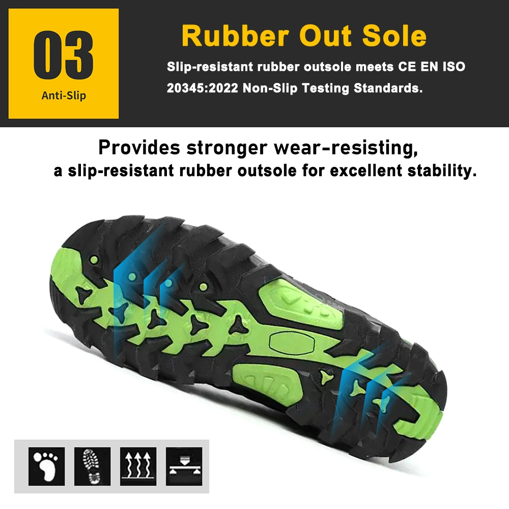 Kpu Upper Anti-Slip Stylish Sporty Outdoor Hiking Safety Shoes Men