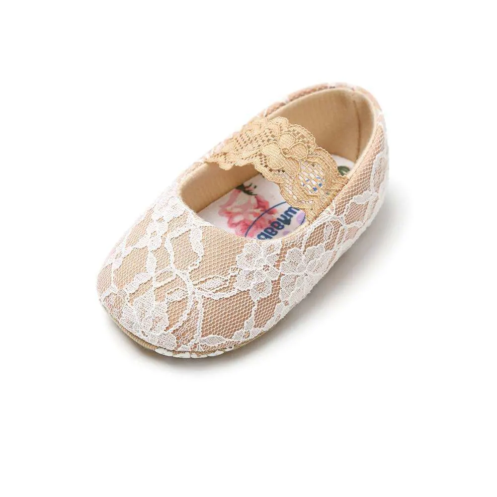 2023 Spring and Autumn Cotton Fabric Lace Princess Baby Girl Shoes