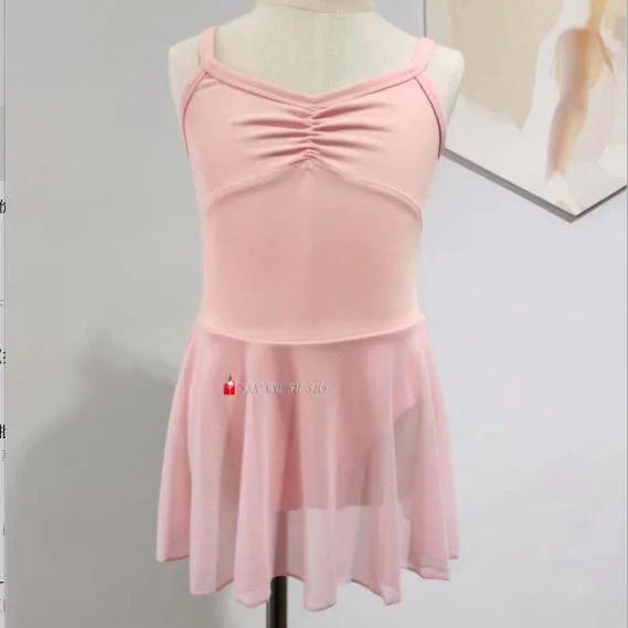 New Fashion Popular Wholesales Sleeveless Custom Colors Dance Wear Kids Girls Chiffon Mesh Blue Ballet Dress