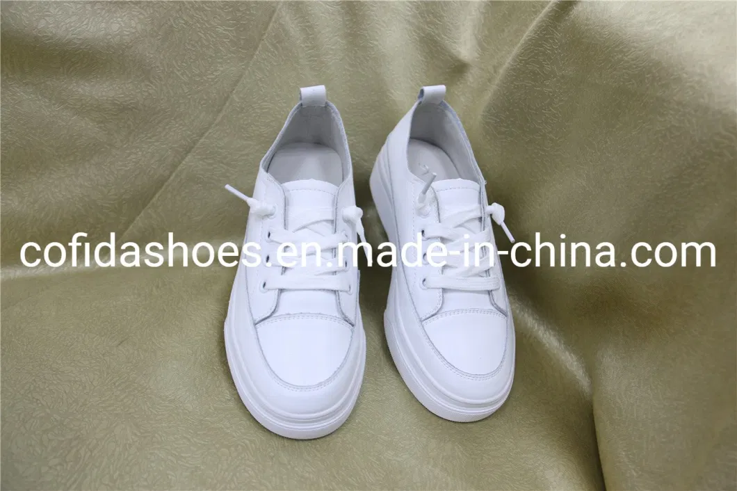 Special Offer White Leather Sneakers Discount Walking Travel Lady Shoe