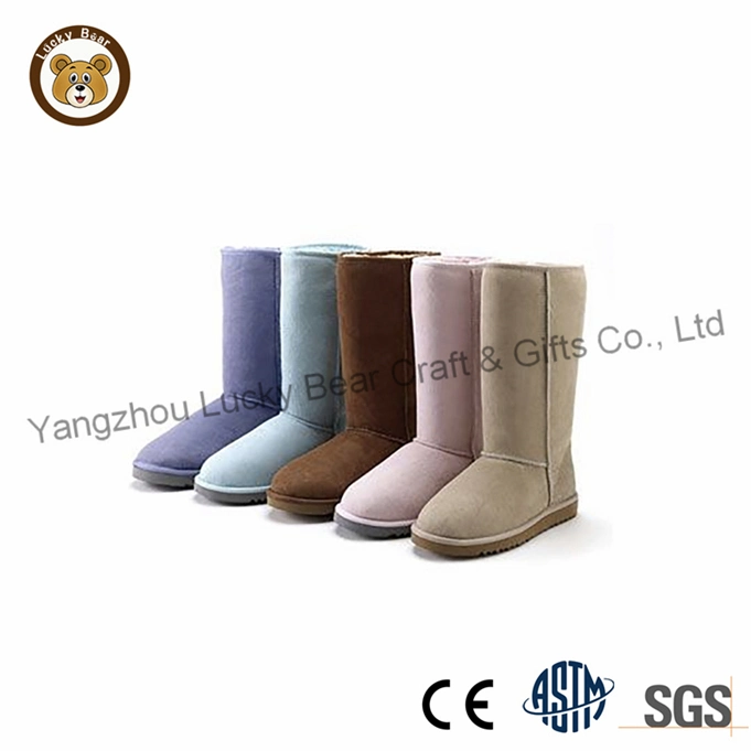 Women&prime;s Classic Winter Warm Indoor Outdoor Short Real Cow Leather Faux Sheepskin Fur Snow Boots