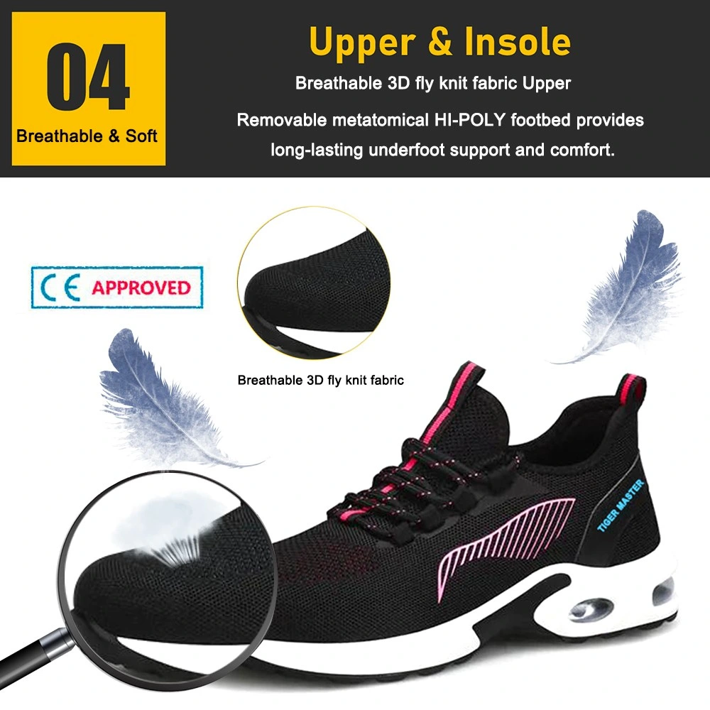 Non Slip PU Sole Puncture Proof Steel Toe Fashion Safety Shoes Sports