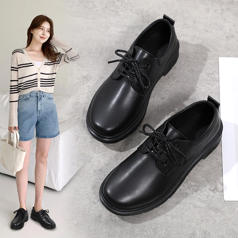 2024 Factory Charming Luxury Fashion Comfort Casual Women Dress Shoes High Quality Lace up Loafers Lady Woman Office Shoe Female Girls Footwear