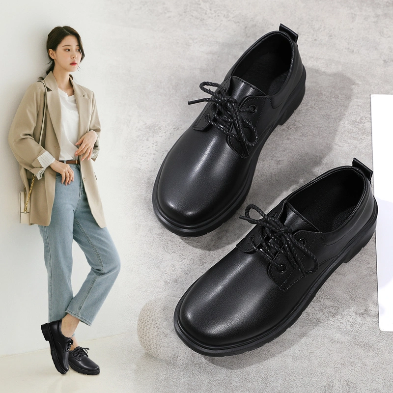 2024 Factory Charming Luxury Fashion Comfort Casual Women Dress Shoes High Quality Lace up Loafers Lady Woman Office Shoe Female Girls Footwear