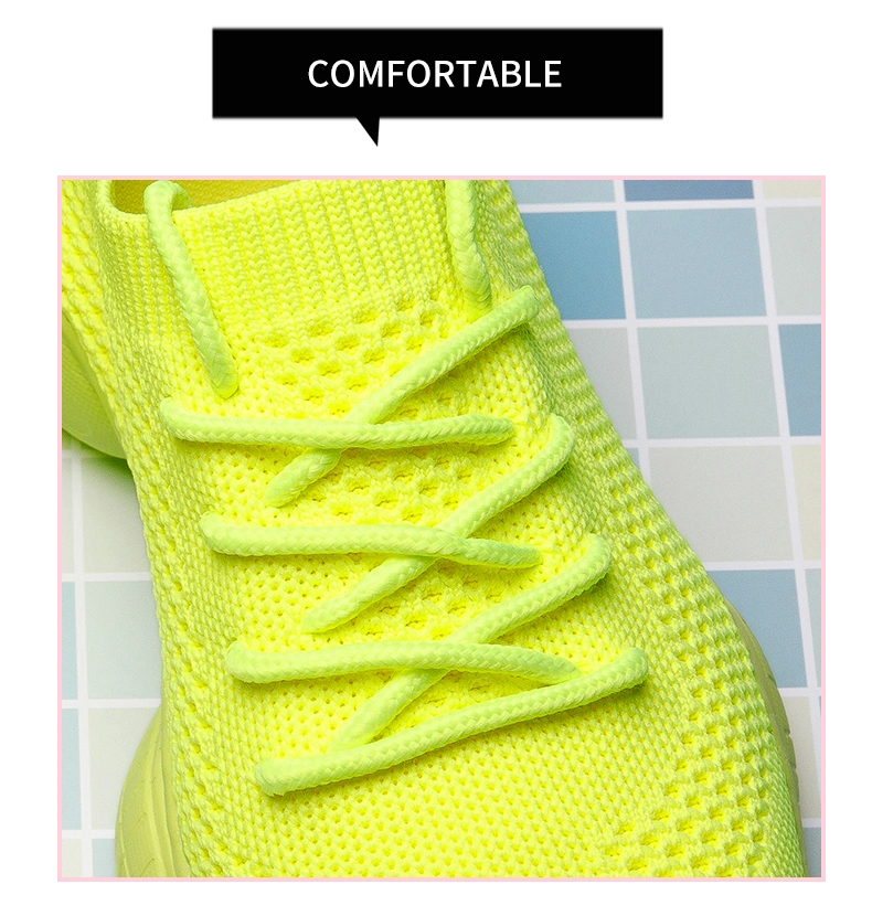 Hot Selling Colorful Fly Woven Knit Sports Walking Style Shoes Running Shoes