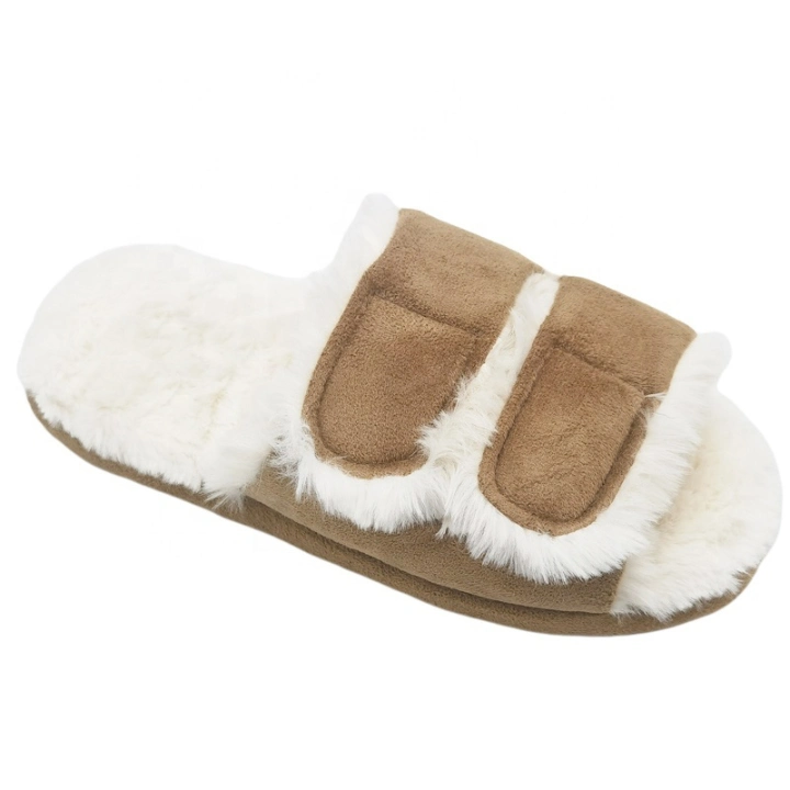 Classic Fluffy Soft Warm Slippers Women Faux Fur Cozy Winter Indoor Outdoor Household Shoes Mules Slippers