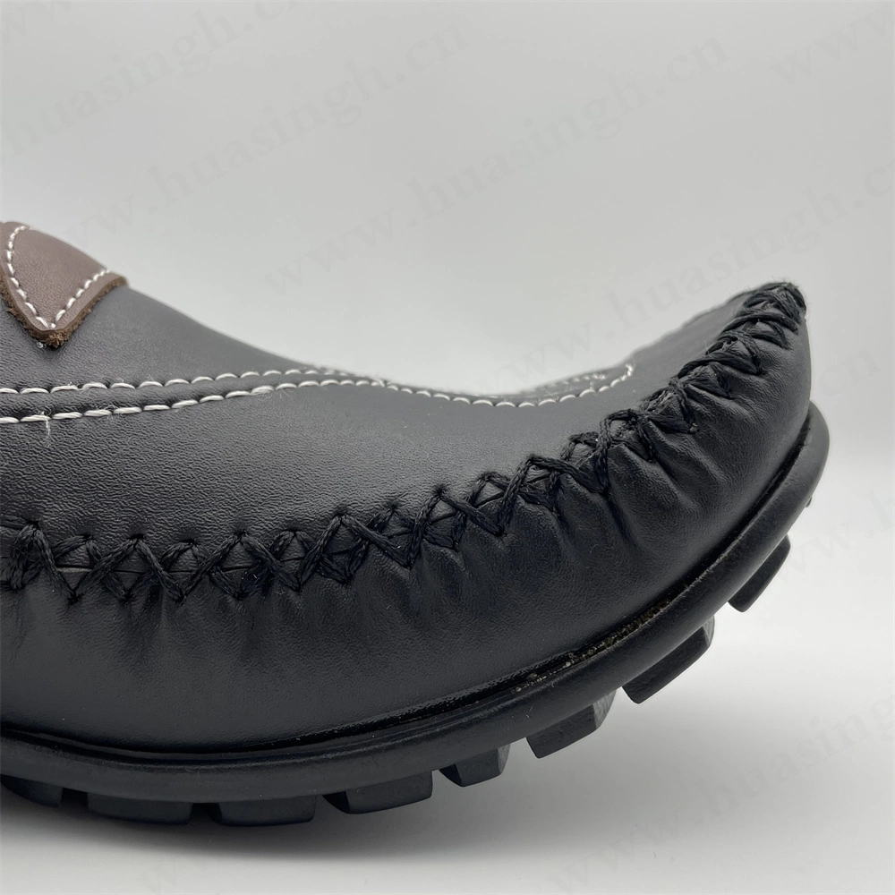 Gww, Factory Price Hand-Sewn Comfortable Leather Lazy Shoe Fashion Head-up Style Light Wearable Boat Shoe Hsw073