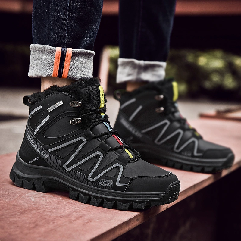 Water Resistant Hiking Men Sports Shoes Winter Keep Warm Outdoor Snow Boots Antiskid and Wear Resistant for Mens Shoes