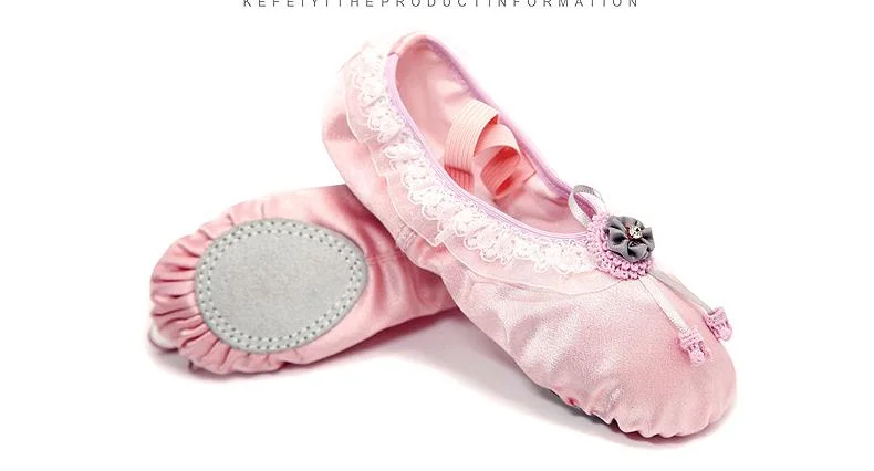 Girls Fashion Split Sole Pink Slippers Skin Nose Ballet Flats