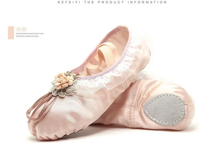 Girls Fashion Split Sole Pink Slippers Skin Nose Ballet Flats