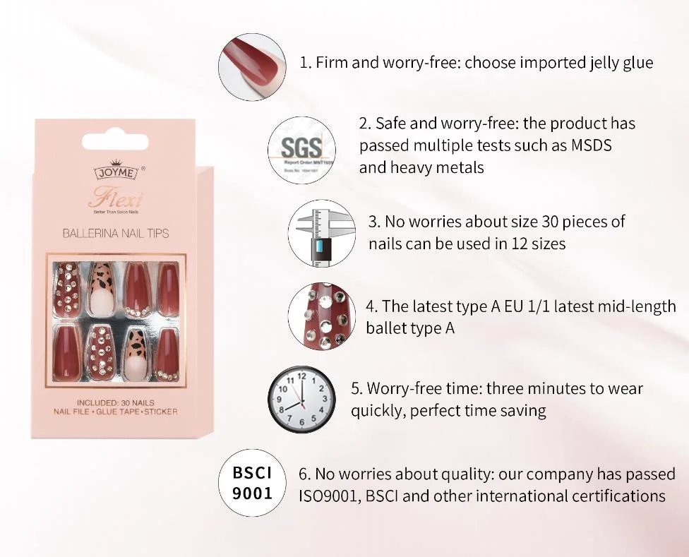 Wholesale 24PCS Fake Nail Tips Luxury Style Ballet Press on False Nails