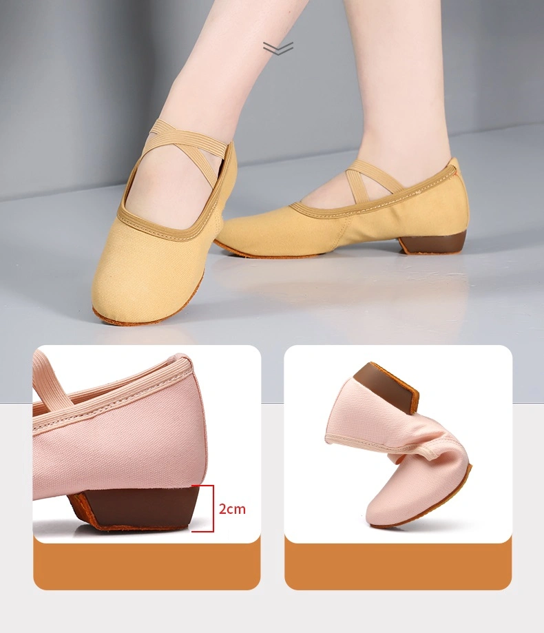 Ballet Dance Shoes 2-Centimeter Dance Shoes Lace Free Ballet Shoes