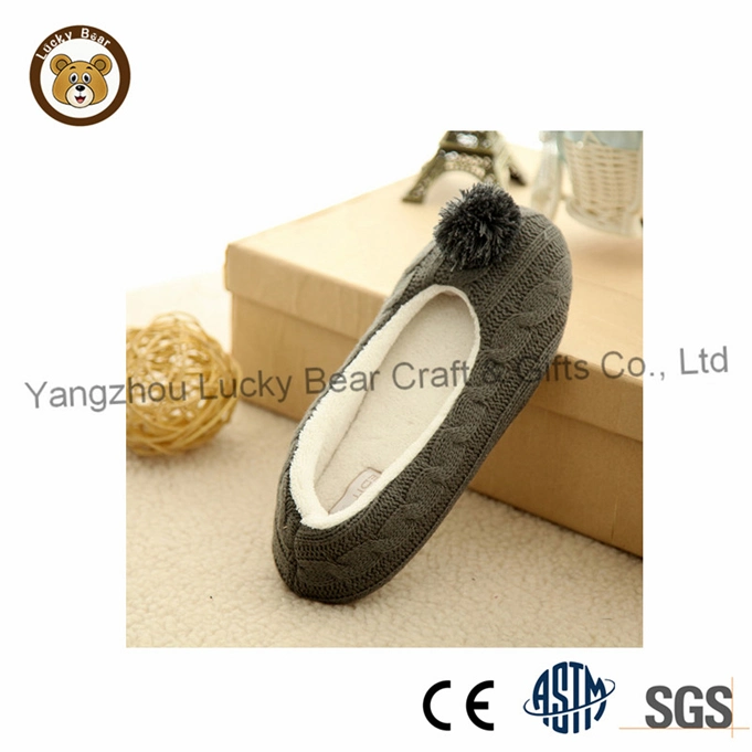 Woman Knitted Cashmere Sides Female cotton Slipper Plush Insole Ballet Shoes