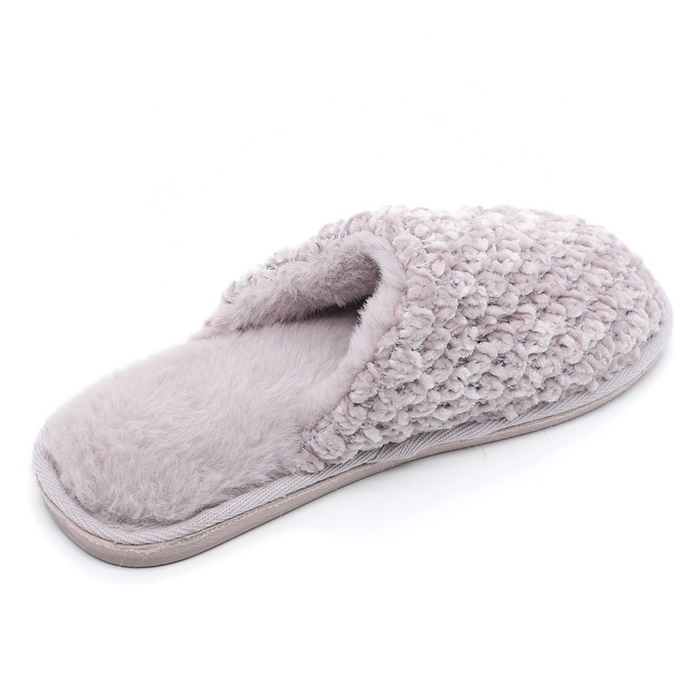 Sherpa Soft Fur Soft Sole Indoor Use Chunky Knit Women Mules Slippers