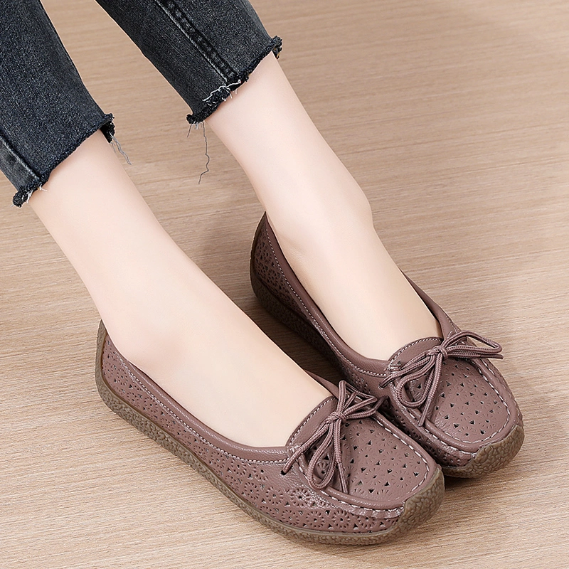 Elegant Woman Shoe Luxury Shoes Women Hollow out Design Lace up Loafers Female Footwear