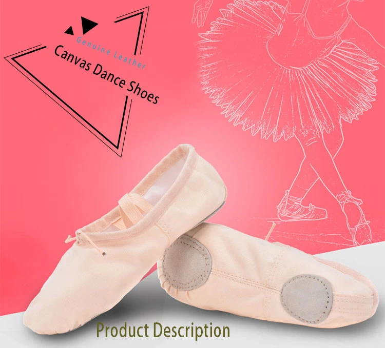 Factory Price Soft Comfortable Adjustable Canvas Kids Folding Training Practice Ballet Shoe