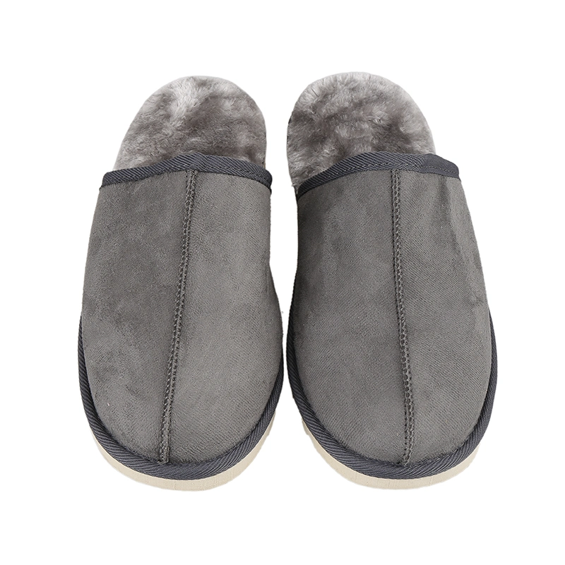 Luxury Faux Fur Warm Indoor Outdoor Winter Mules Home Slippers for Men