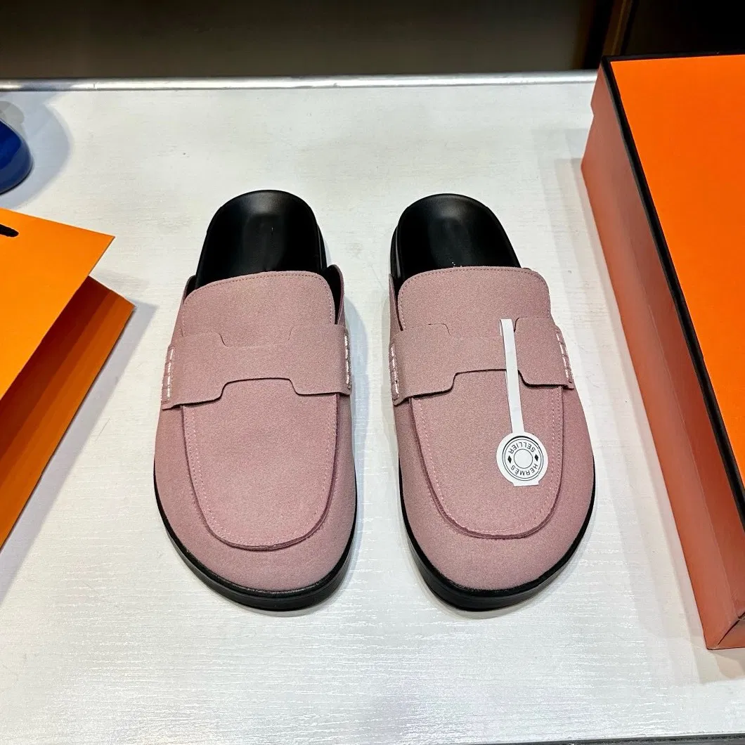 Wholesale 2024 Summer Ladies Mule Slipper Shoes Close Toe Genuine Leather Women Mule Clog Designer Shoe