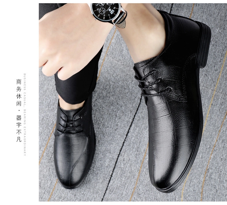 Zonxandoudou Shoes Men&prime;s Spring New Men&prime;s Casual Leather Shoes Feet Soft Bottom Breathable European Station Loafer Business