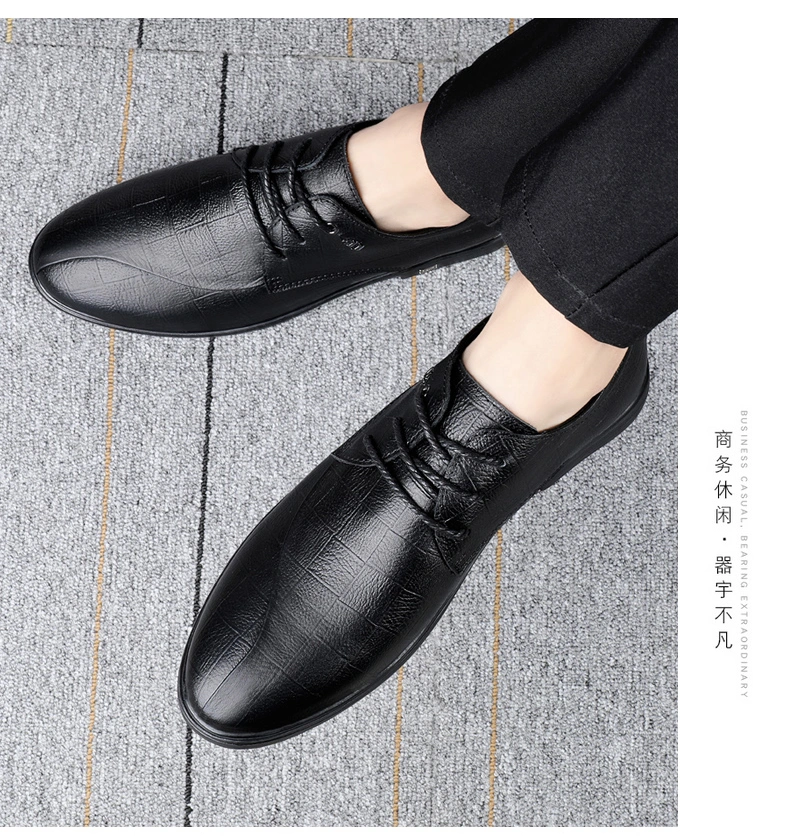 Zonxandoudou Shoes Men&prime;s Spring New Men&prime;s Casual Leather Shoes Feet Soft Bottom Breathable European Station Loafer Business