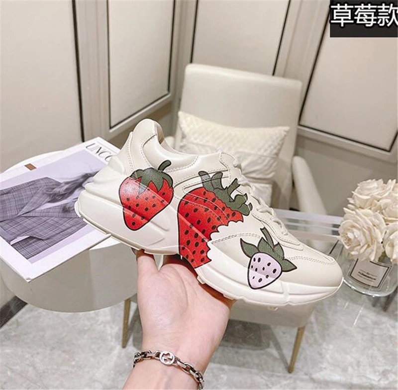 1: 1 Girls Leather High Quality Custom Genuine Casual Print 5D Shoes New Luxury Wear Shoes