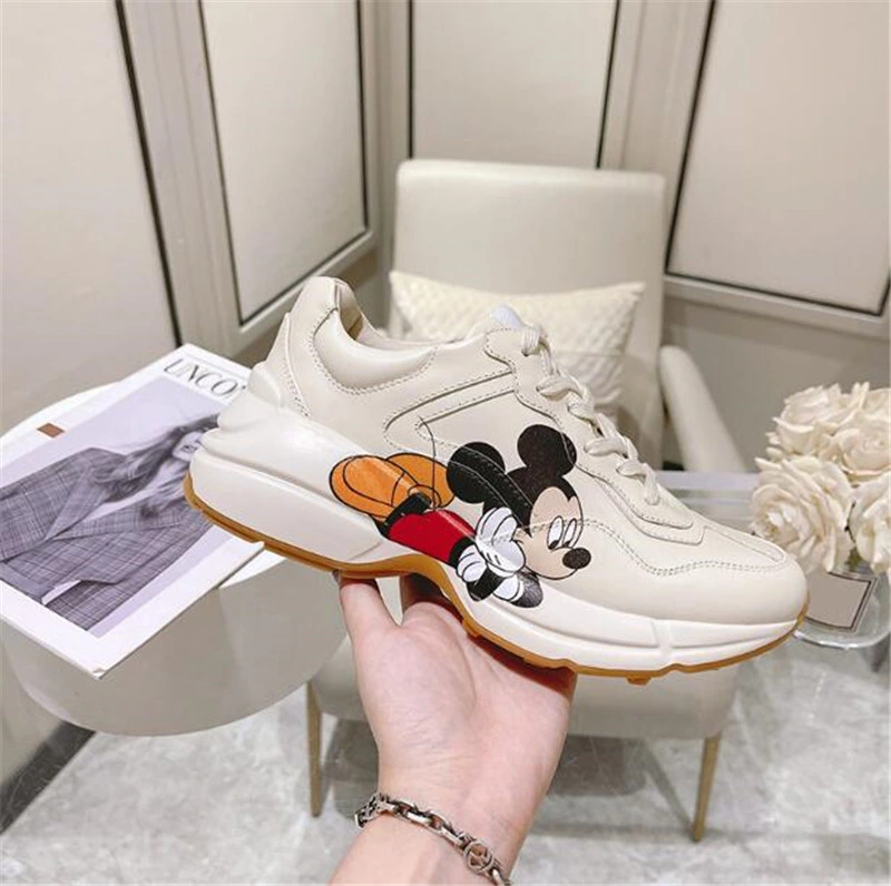 1: 1 Girls Leather High Quality Custom Genuine Casual Print 5D Shoes New Luxury Wear Shoes