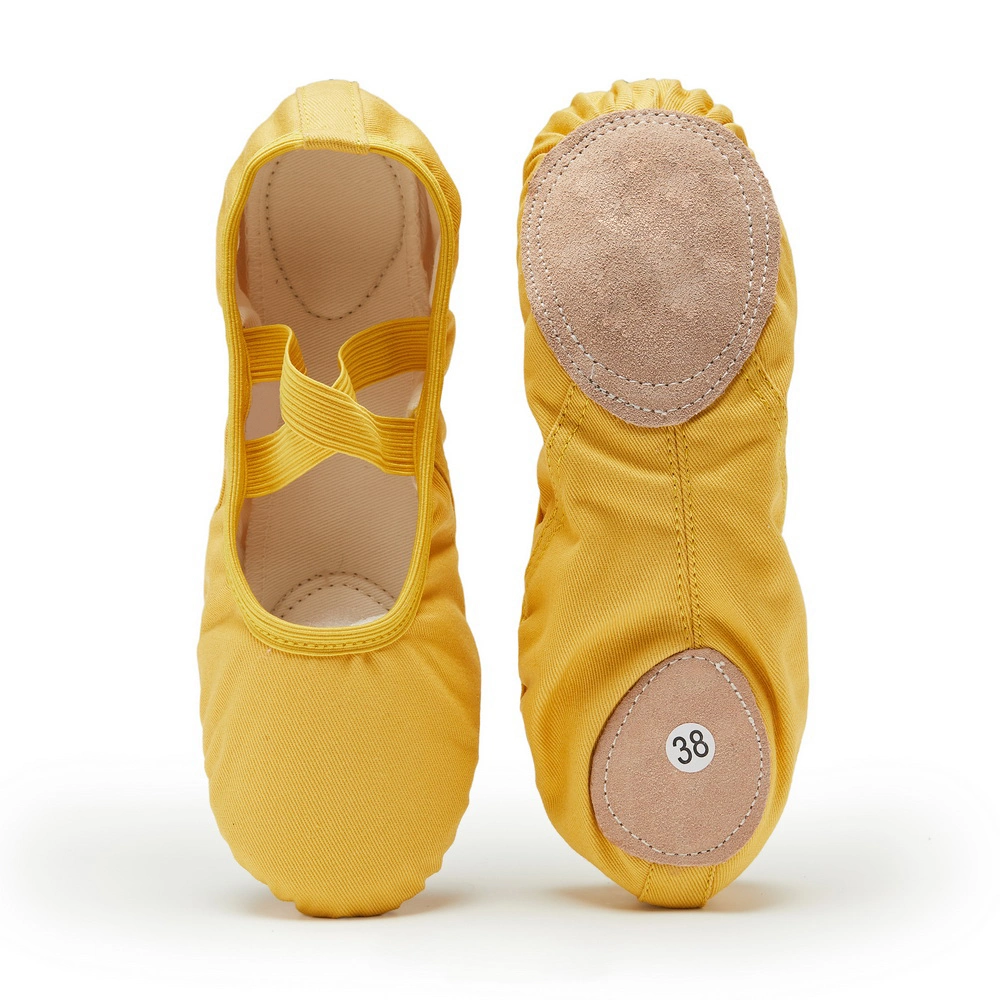 Factory Price Soft Comfortable Adjustable Canvas Kids Folding Training Practice Ballet Shoe