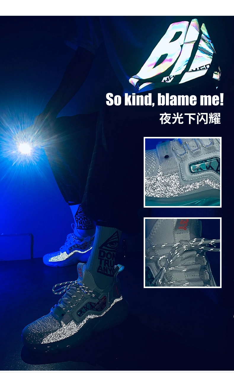 Custom/Customized Mens/Male Anti-Slip/No Slip Shock Absorption Comfortable Luminous Sport Shoes Jogging Shoes Casual Shoes