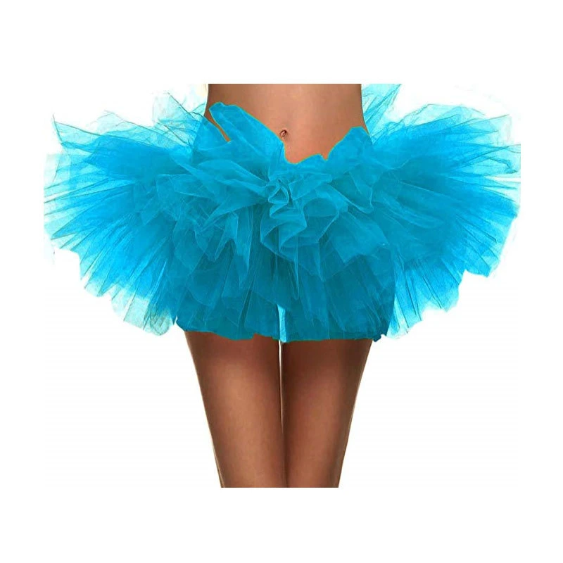 Customized Women Adult Mesh Tutu Skirt Princess Five Layers Elastic Waist Ballet Party Sexy Dance Skirts