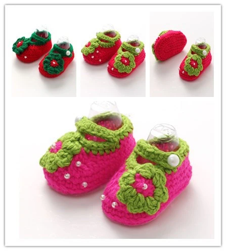 Crochet Casual Baby Girls Handmade Knitted Sock Infant Baby Shoes Lightweight Esg14062