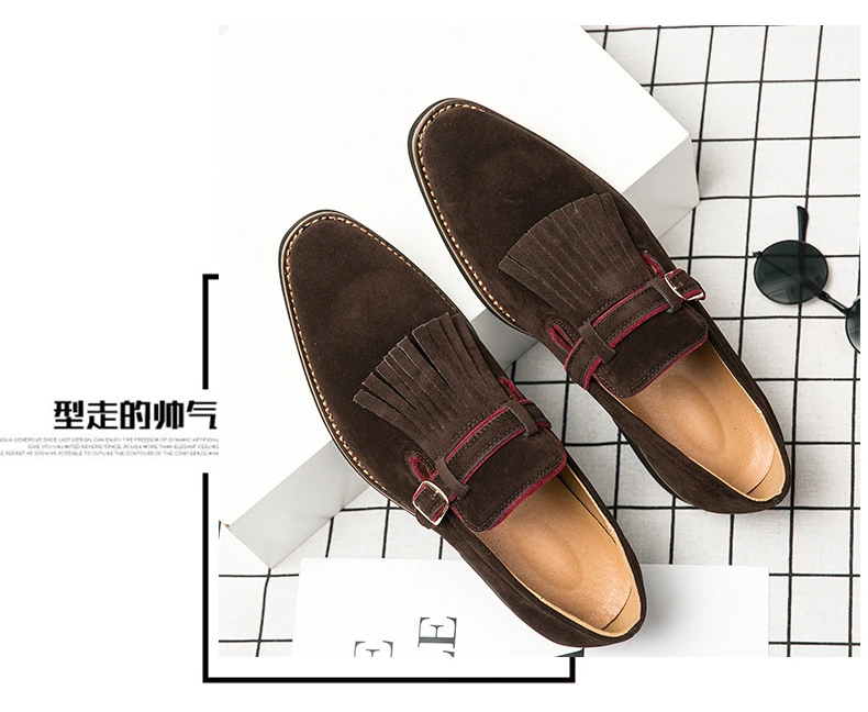 Fashion Luxury Men Shoes Casual Comfort Dress Shoe Male Minimalism Suede Leather Tassels British Brogues