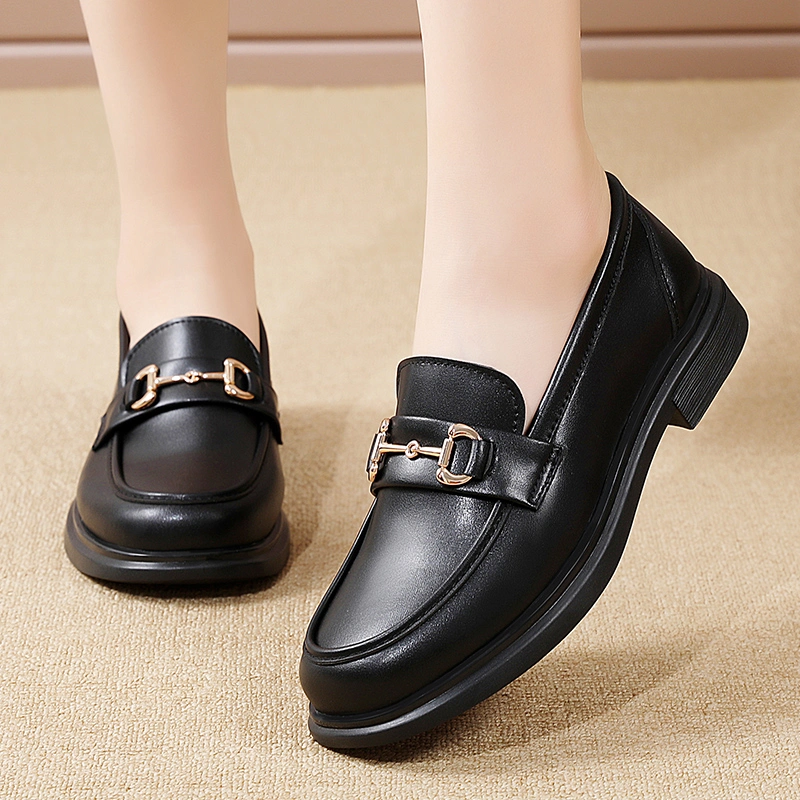 Classical European Dress Style Office Lady Shoes Female High Heeled Platform Slip on Women Loafers Leisure Casual Spring and Summer Season