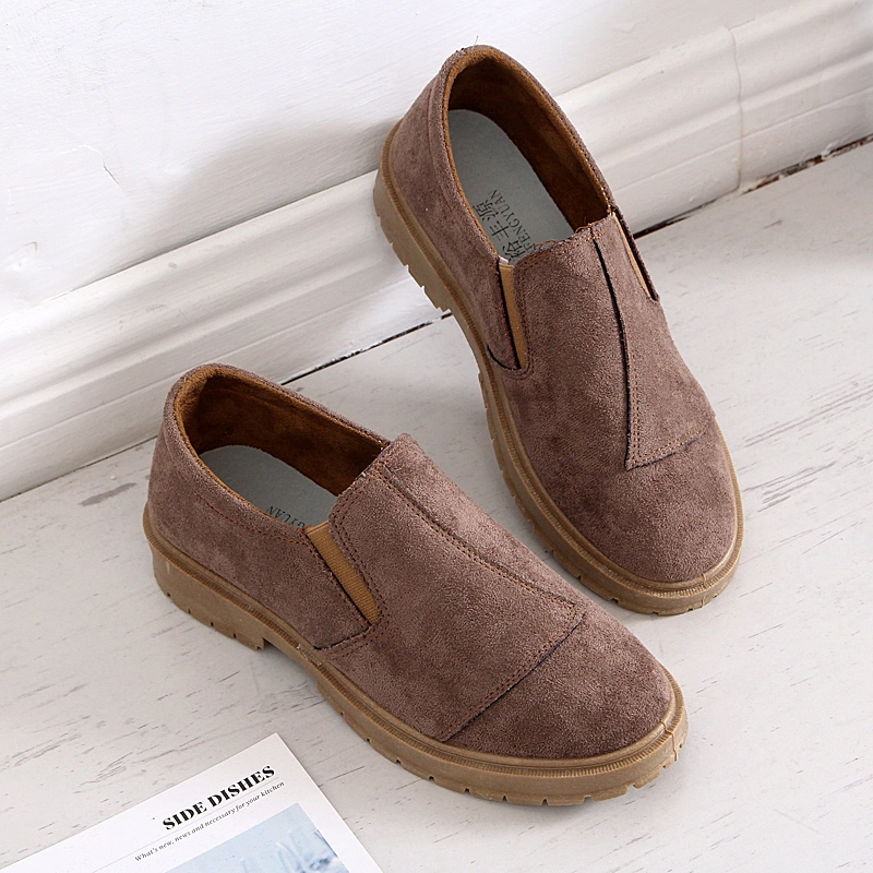 New Autumn Flat Shallow Mouth Suede Casual Outdoor Brand Single Shoes Loafers