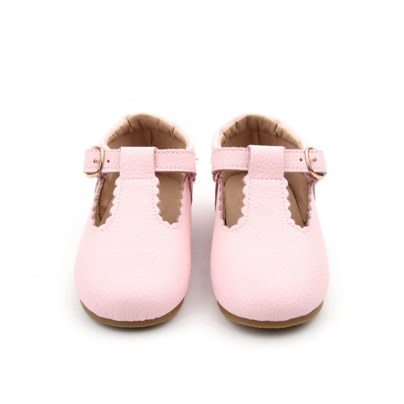 Shoes Hard Sole T-Bars, Genuine Leather Moccasins with T-Strap for Toddlers Lightweight Fashion Shoes Formal Shoes Esg14031