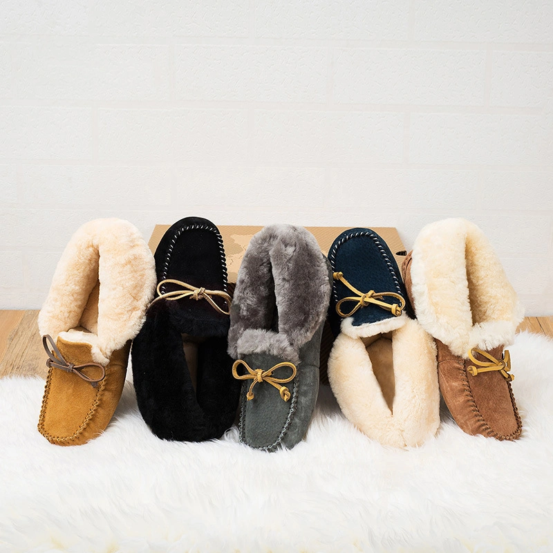 Women&prime;s Loafers Flat Shoes for Winter Plush Ladies Causal Non Slip Warm Moccasins Woman Comfort Flats Female Snow Boots