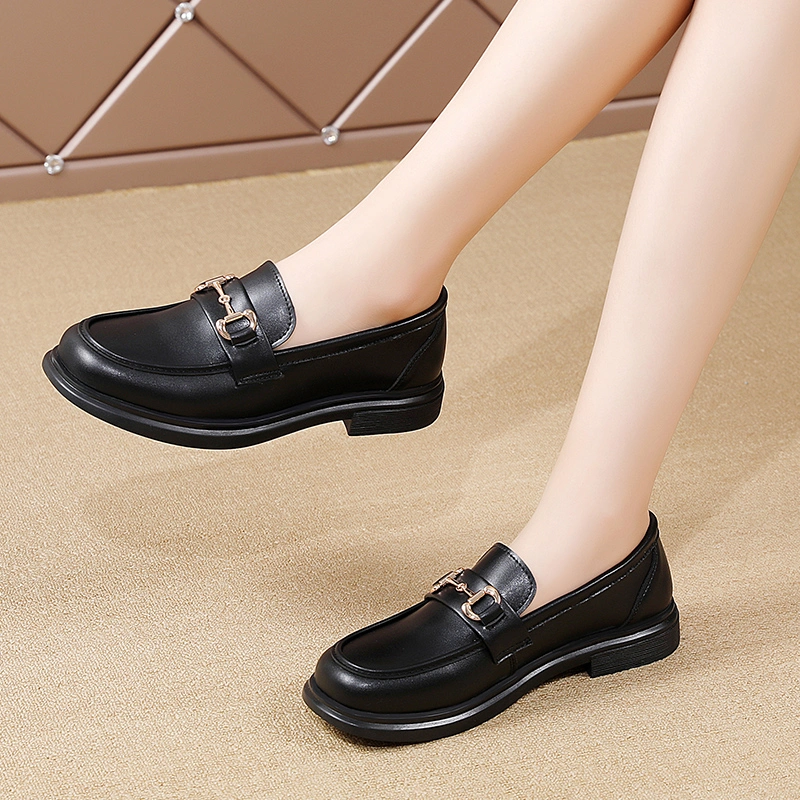 Classical European Dress Style Office Lady Shoes Female High Heeled Platform Slip on Women Loafers Leisure Casual Spring and Summer Season