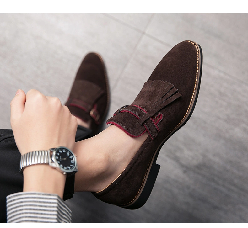 Fashion Luxury Men Shoes Casual Comfort Dress Shoe Male Minimalism Suede Leather Tassels British Brogues