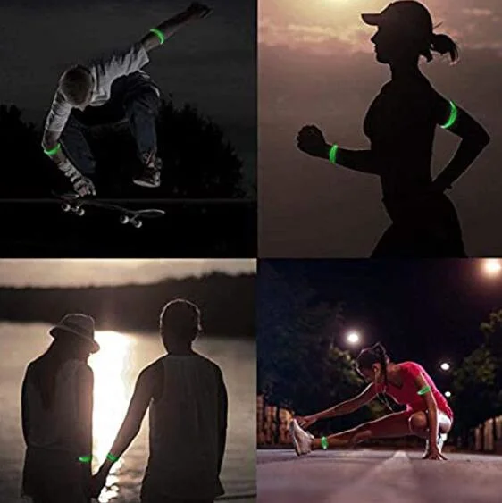 USB Rechargeable Wearable Saftety Wristband Armband Sports Nightlight Outdoor Sports Cycling Running LED 3 Modes for Use and Adjustable Size