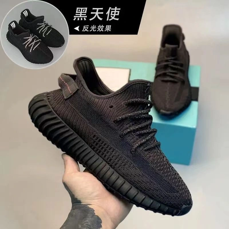 Wholesale Original Sneakers Black Reflective Womens Casual 350 Tennis Men Shoes 350 V2 Retro Basketball Walking Style Designer Shoe